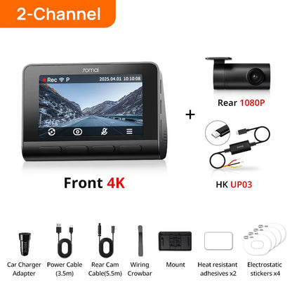 Dash Cam 4K A810S HDR IMX678 Supercapacitor 4G LTE Remote Control Wi-Fi 6 Voice Control GPS ADAS Car Camera  A810S