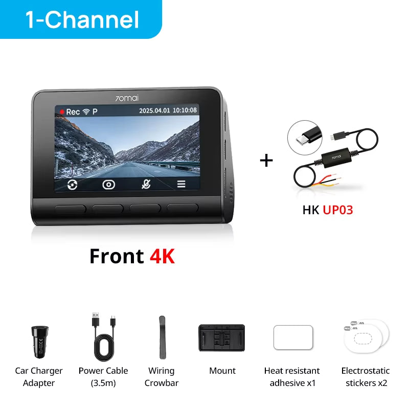 Dash Cam 4K A810S HDR IMX678 Supercapacitor 4G LTE Remote Control Wi-Fi 6 Voice Control GPS ADAS Car Camera  A810S