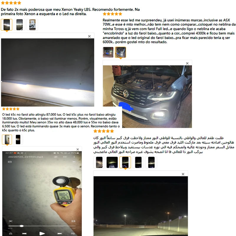 K5C plus 140W H7 H11 H4 H1 Canbus Led Bulbs 4300K LED HB3 9005 HB4 9006 K6C Led Double Copper Tube 12V 2PCS