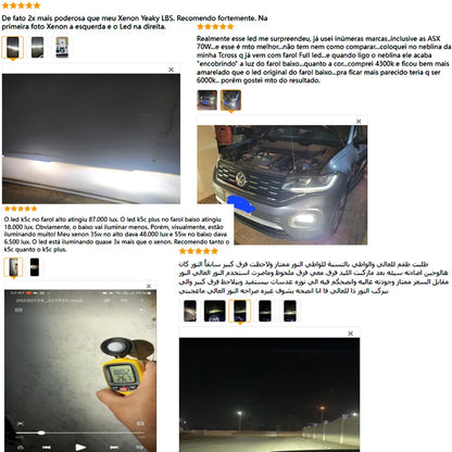 K5C plus 140W H7 H11 H4 H1 Canbus Led Bulbs 4300K LED HB3 9005 HB4 9006 K6C Led Double Copper Tube 12V 2PCS