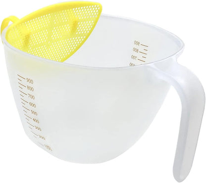 Filter Measuring Cup for Beating Eggs Liquid Measuring Bowl with Scale PP Liquid Measuring Glasses