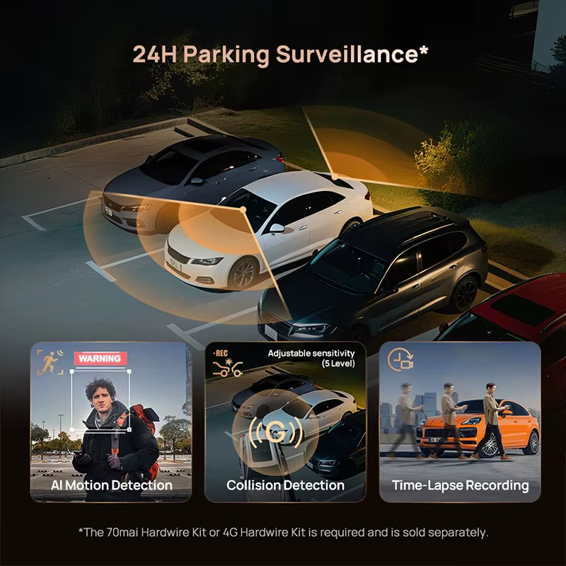 Dash Cam 4K A810S HDR IMX678 Supercapacitor 4G LTE Remote Control Wi-Fi 6 Voice Control GPS ADAS Car Camera  A810S