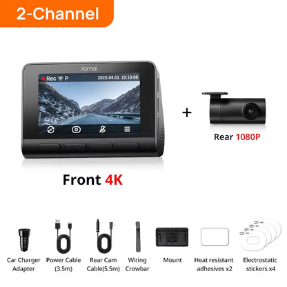 Dash Cam 4K A810S HDR IMX678 Supercapacitor 4G LTE Remote Control Wi-Fi 6 Voice Control GPS ADAS Car Camera  A810S